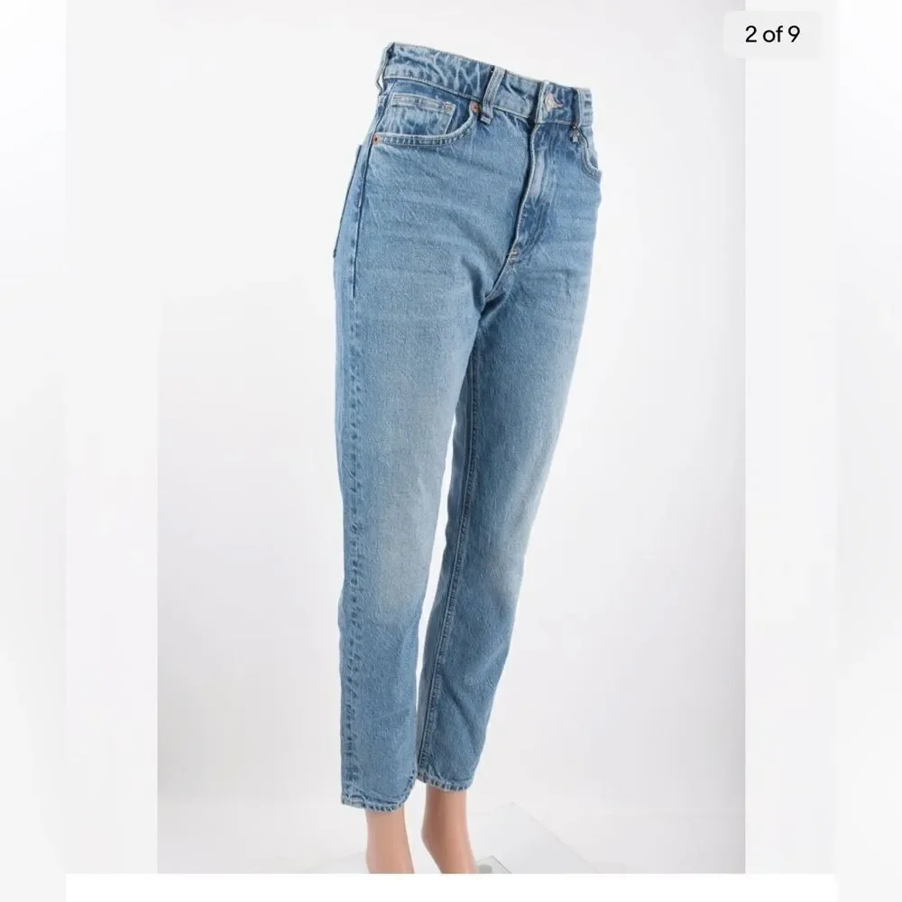 Zara high rise‎ ankle length jeans slim women’s US size 4 classic blue denim NWT